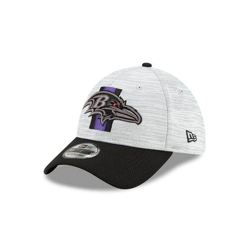 NFL Baltimore Ravens Official Training 39Thirty Stretch Fit (QUB8008) - Black New Era Caps